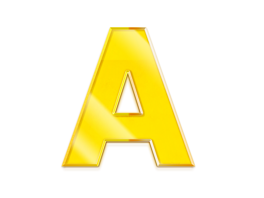 3D Golden Letter A