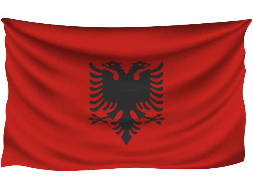 Albania Wrinkled Flag