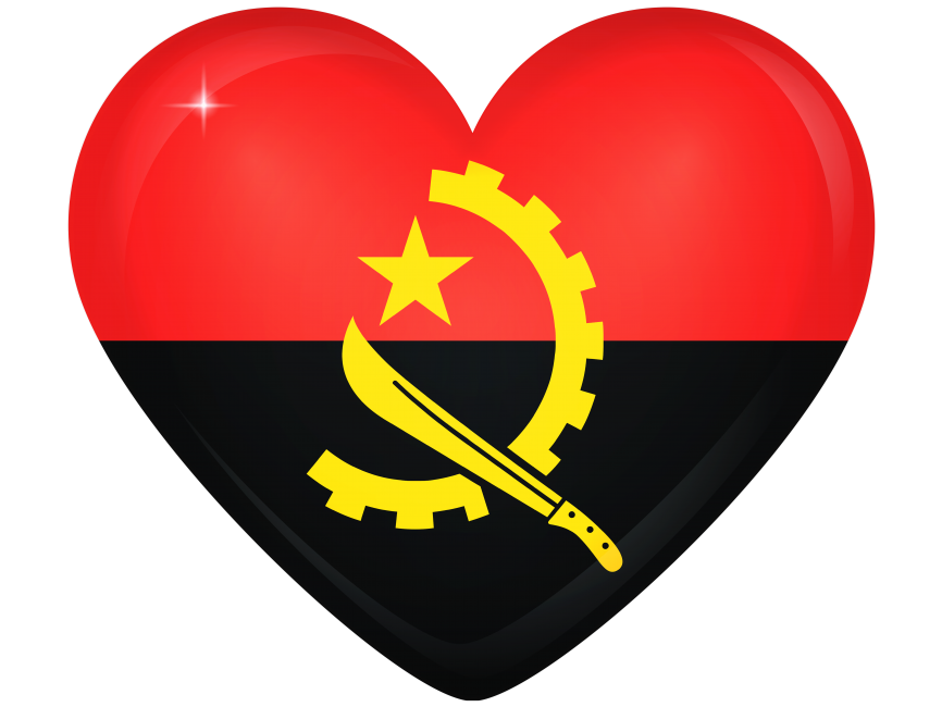 Angola Large Heart Flag