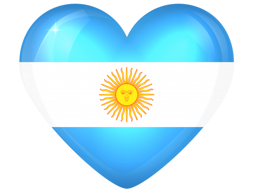 Argentina Large Heart Flag