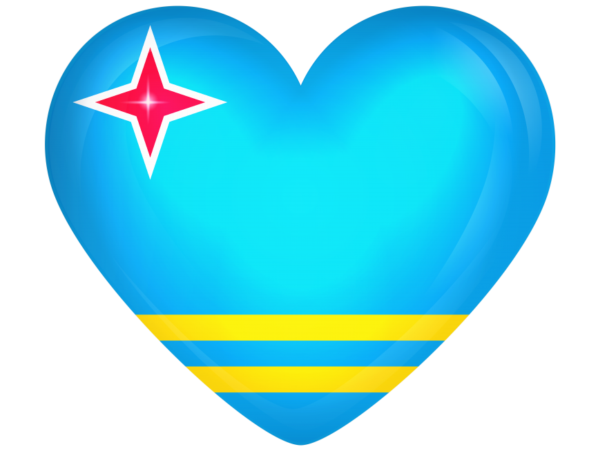 Aruba Large Heart Flag