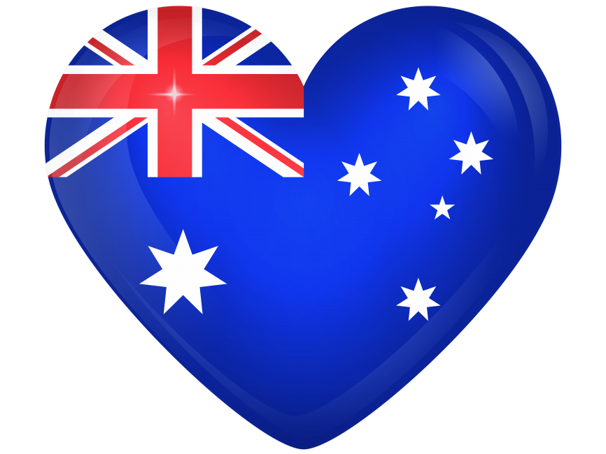 Australia Large Heart Flag