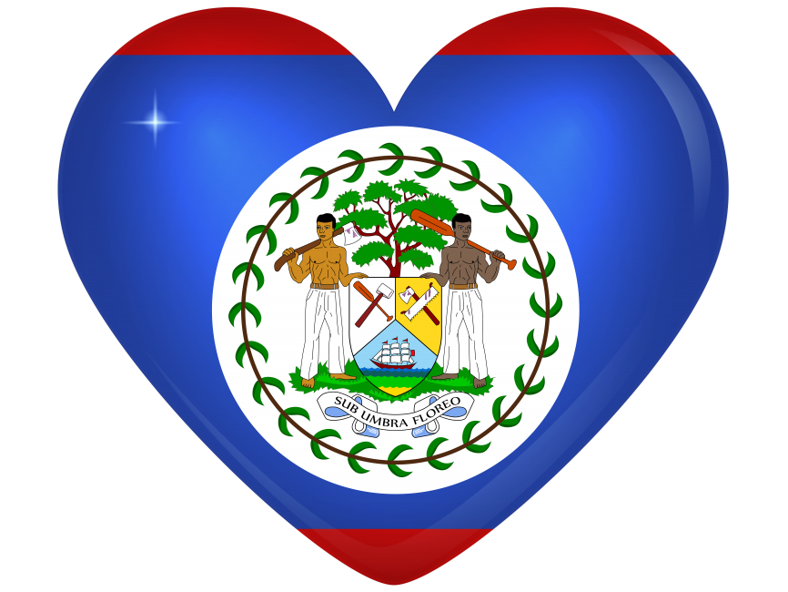 Belize Large Heart Flag