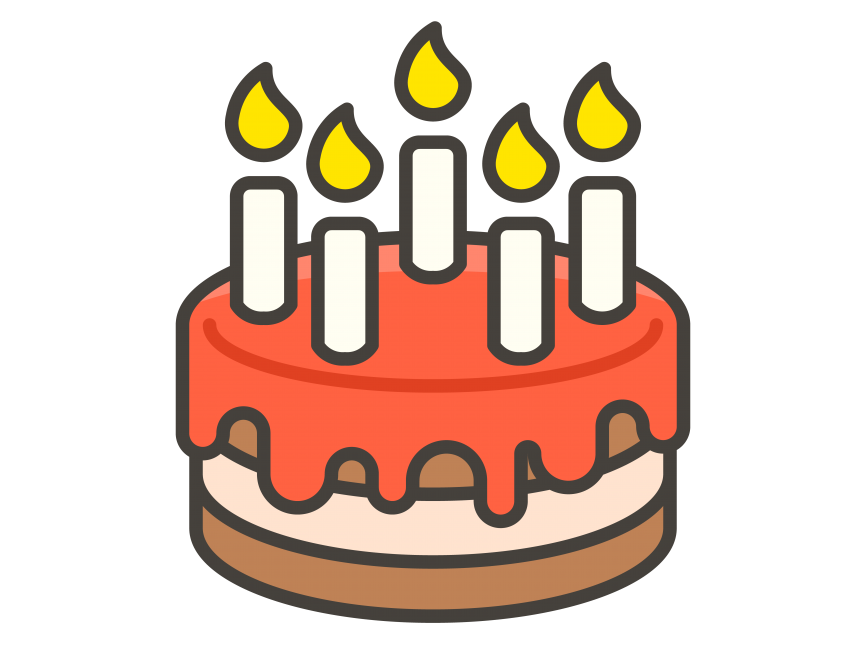 Birthday Cake with Candle Emoji Icon