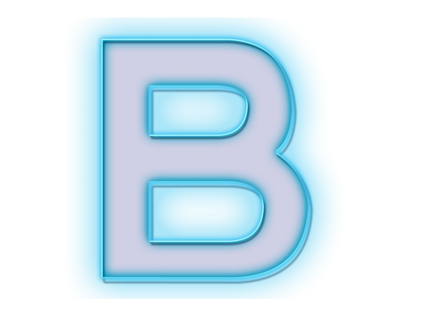 Blue Neon Letter B
