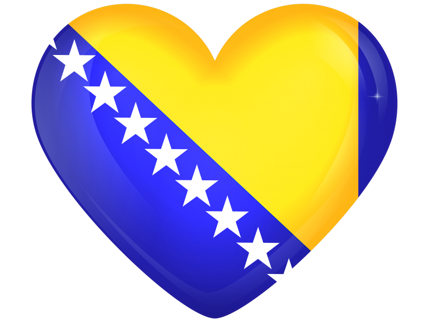 Bosnia and Herzegovina Large Heart Flag