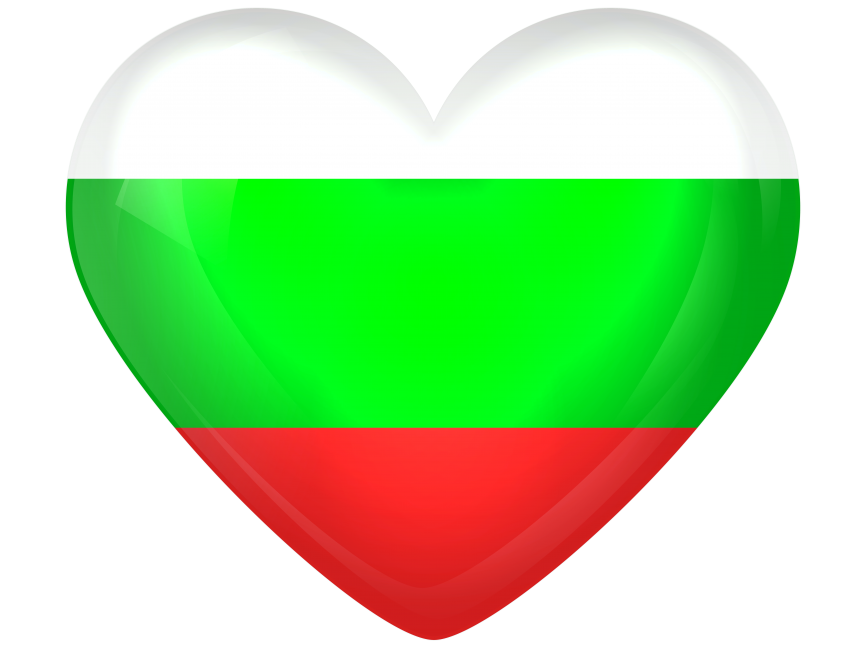 Bulgaria Large Heart Flag