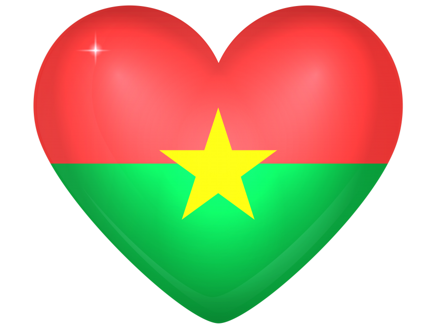 Burkina Faso Large Heart Flag