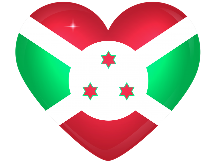 Burundi Large Heart Flag