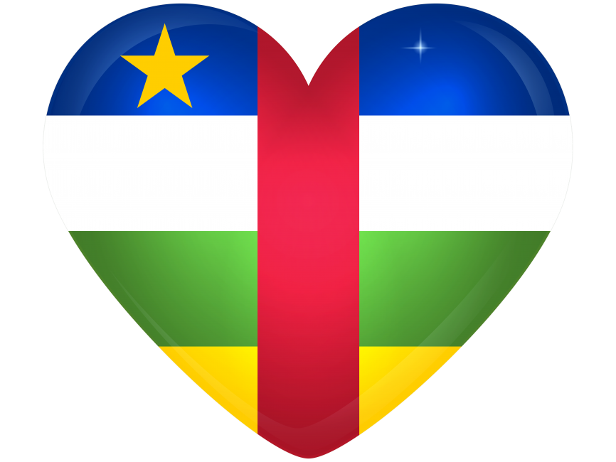Central African Republic Large Heart Flag