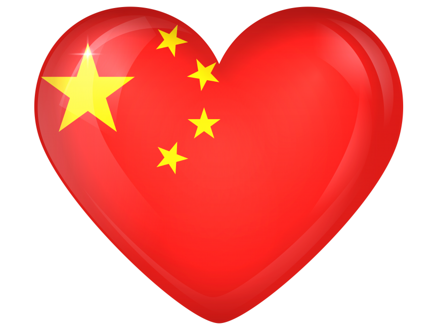 China Large Heart Flag