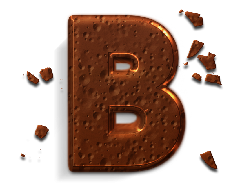 Chocolate Style 3D Letter B