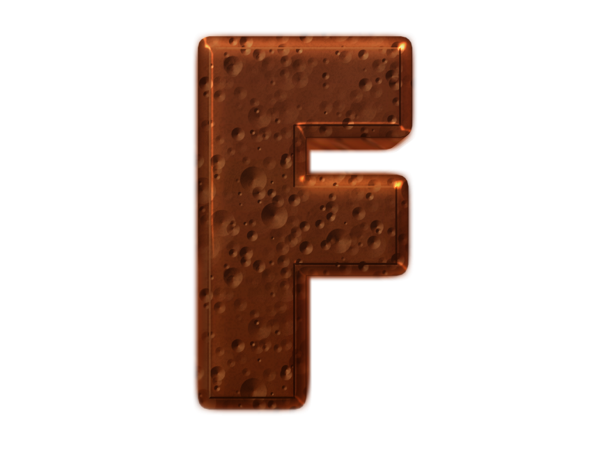Chocolate Style 3D Letter F