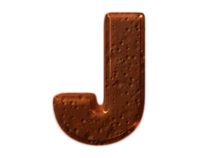 Chocolate Style 3D Letter J