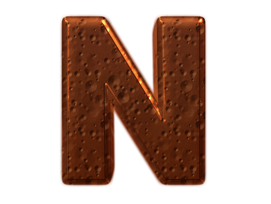 Chocolate Style 3D Letter N