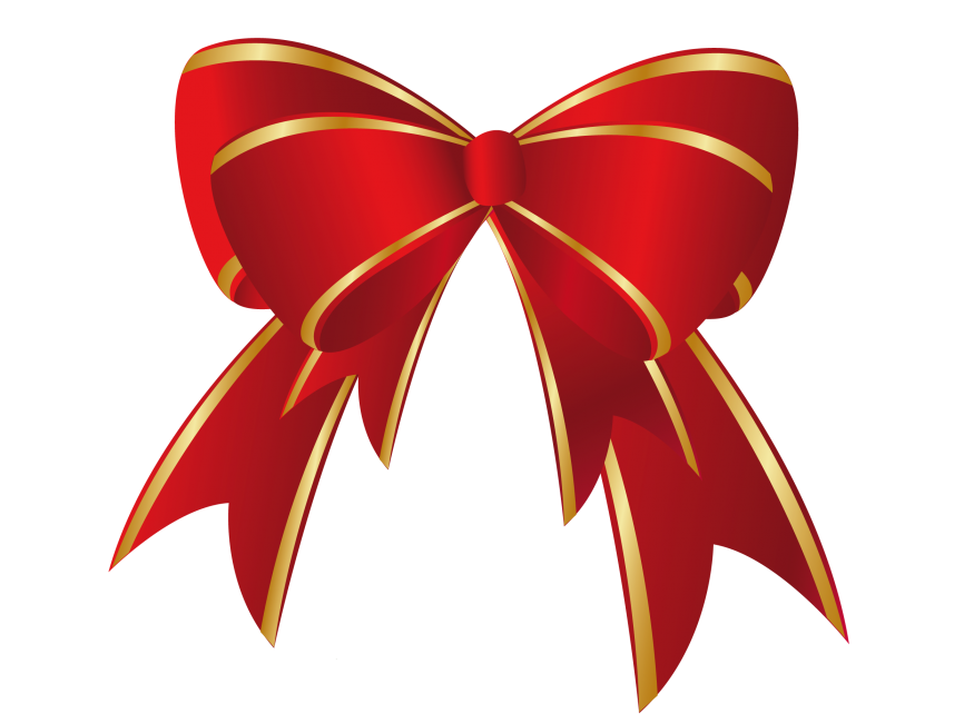 Christmas Red Gold Bow