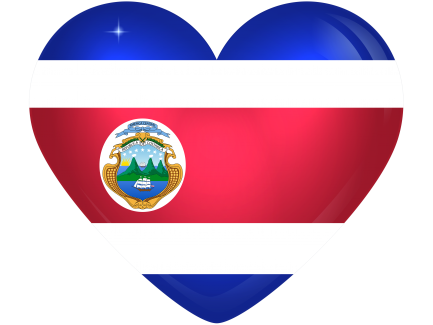 Costa Rica Large Heart Flag