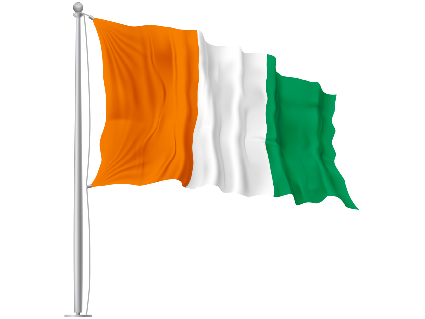 Cote d-Ivoire Waving Flag