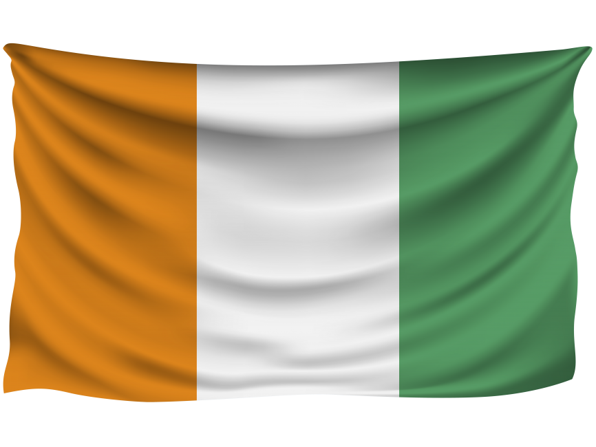 Cote d-Ivoire Wrinkled Flag