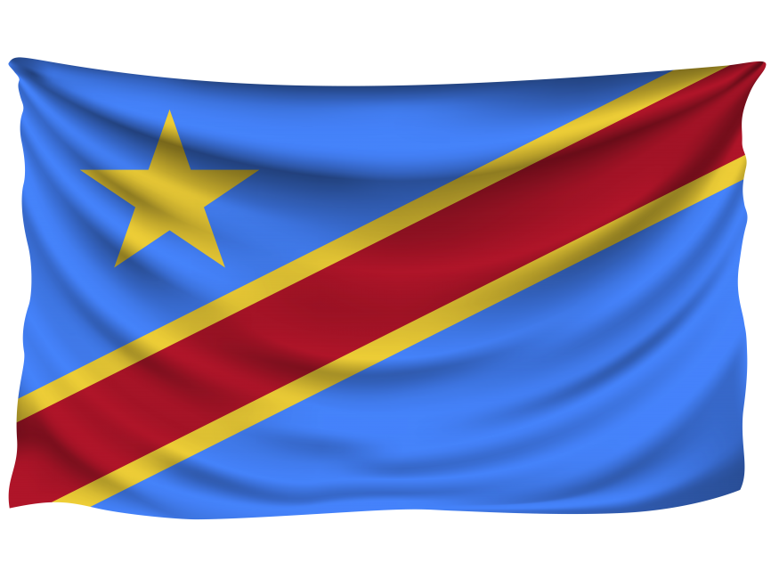 Democratic Republic of the Congo Wrinkled Flag