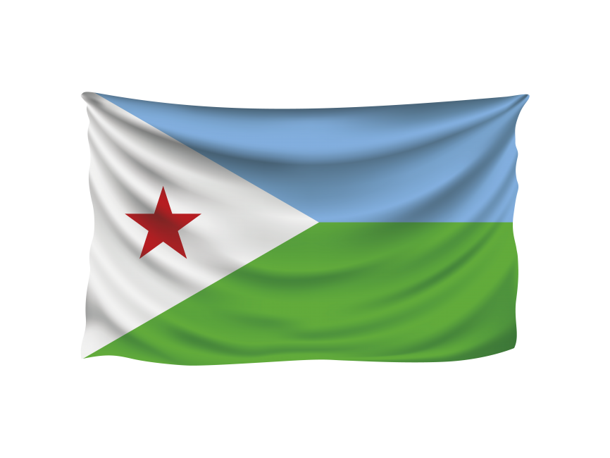 Djibouti Wrinkled Flag