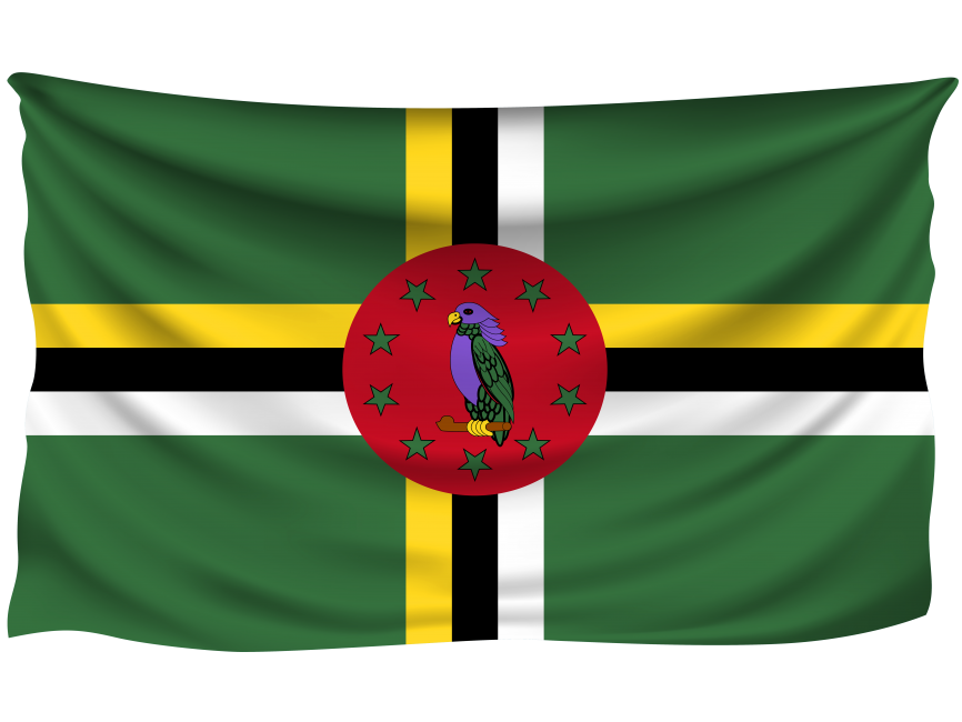 Dominica Wrinkled Flag
