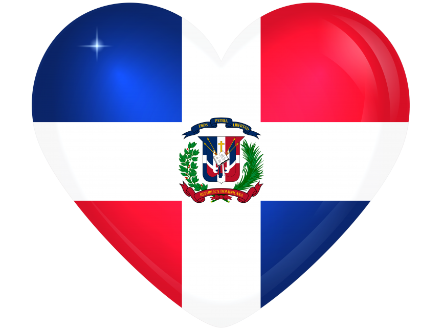 Dominican Republic Large Heart Flag