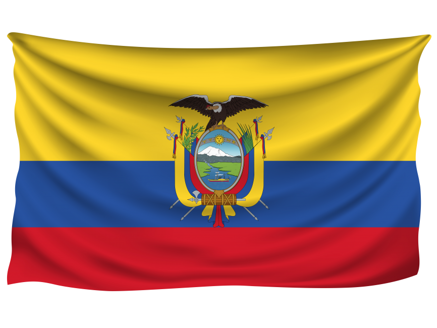 Ecuador Wrinkled Flag