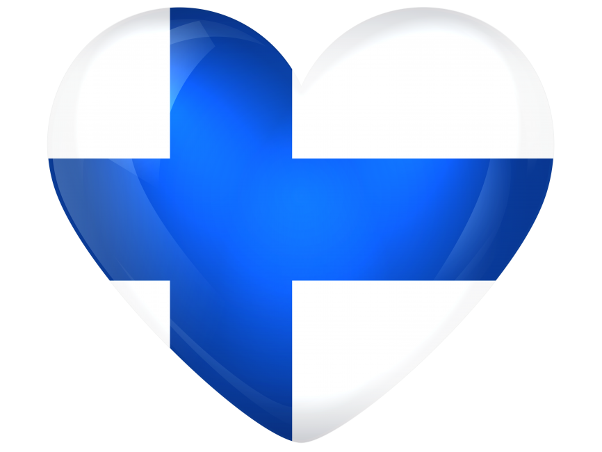 Finland Large Heart Flag