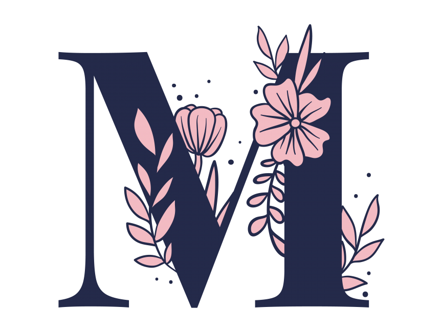 Floral Alphabet M Letter