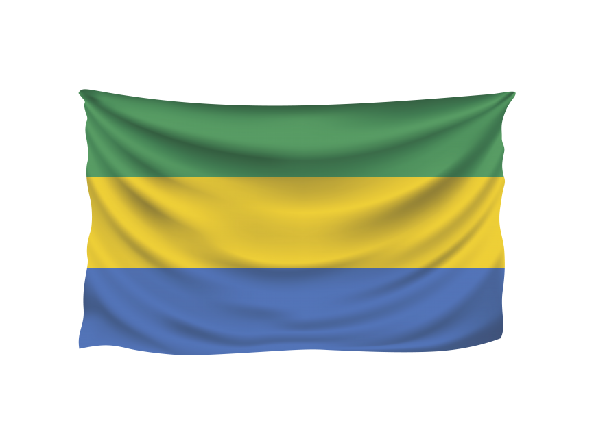 Gabon Wrinkled Flag