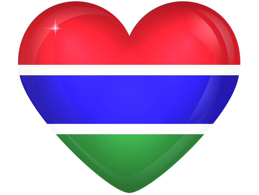 Gambia Large Heart Flag