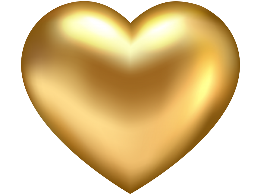 Golden Heart PNG Transparent Design Freepngdesign Com