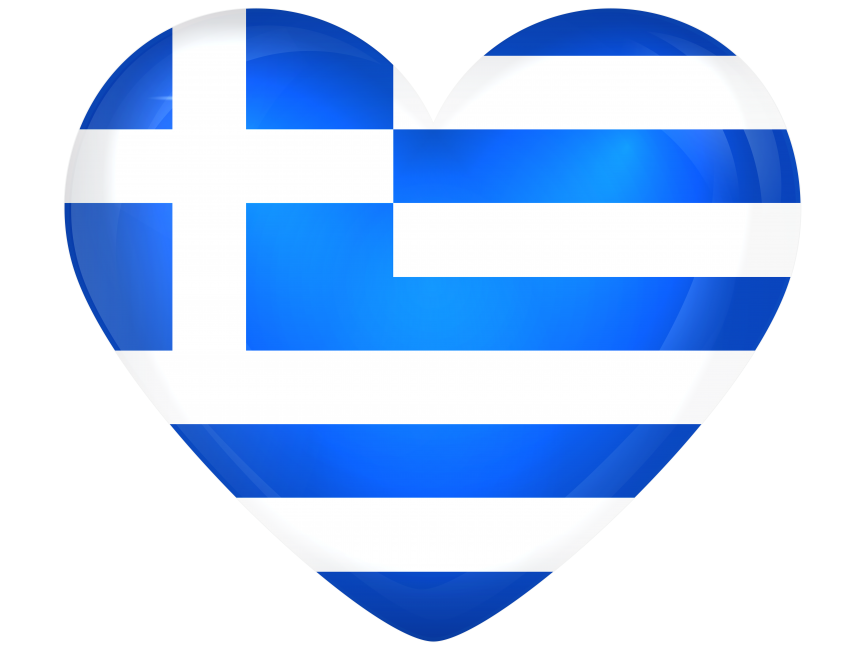 Greece Large Heart Flag