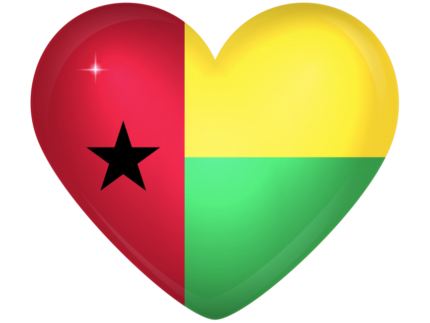 Guinea Bissau Large Heart Flag