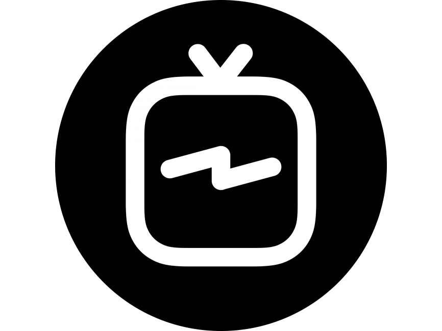 IGTV Logo Circle Black and White