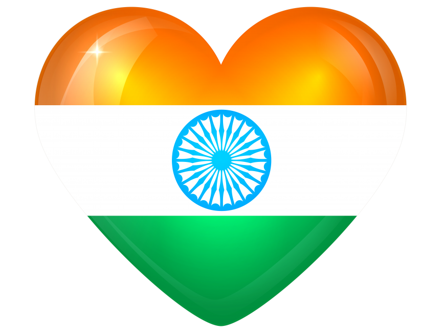 India Large Heart Flag