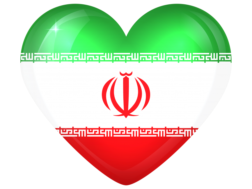 Iran Large Heart Flag