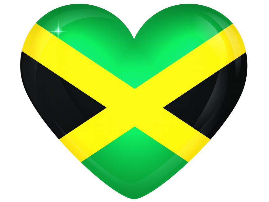 Jamaica Large Heart Flag