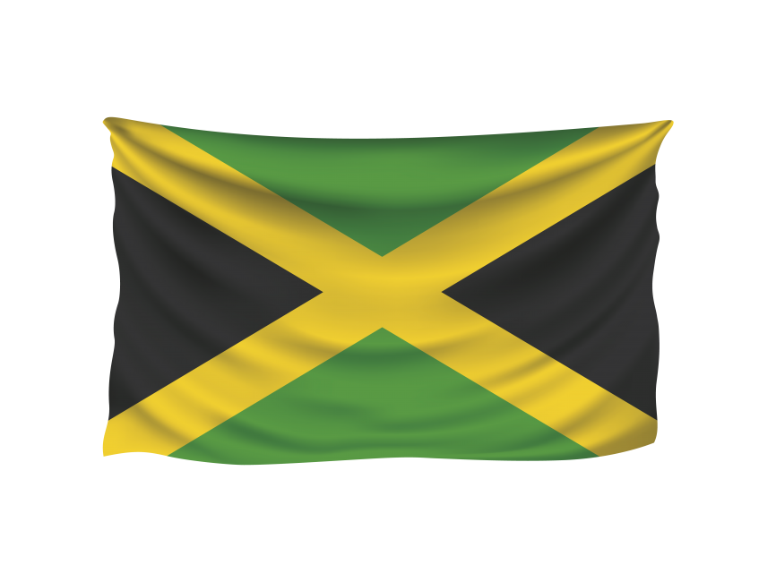 Jamaica Wrinkled Flag