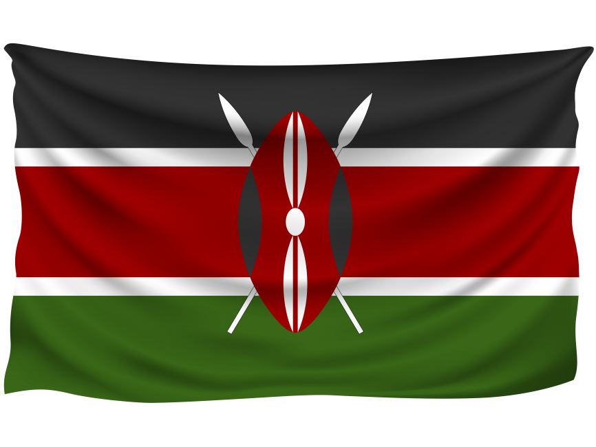 Kenya Wrinkled Flag