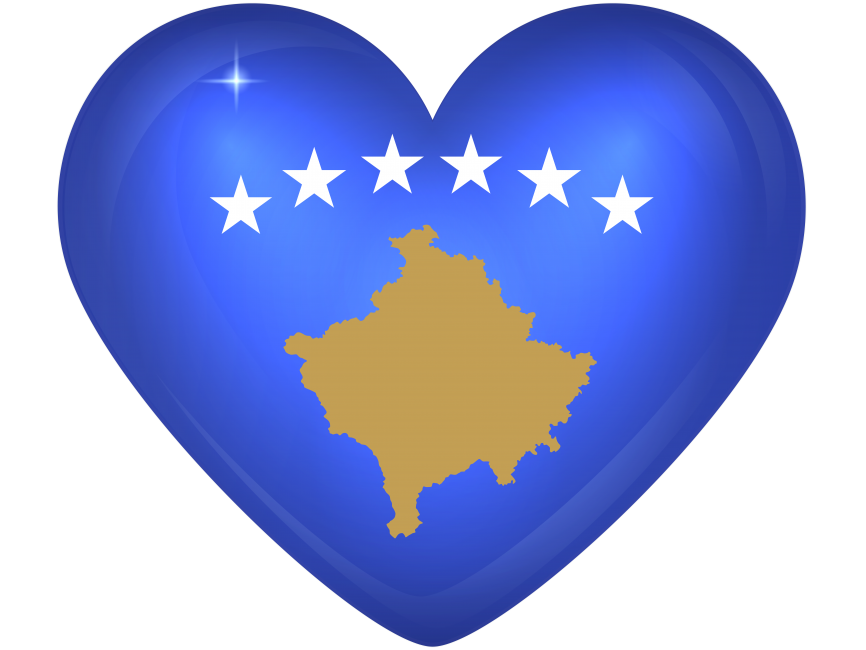 Kosovo Large Heart Flag