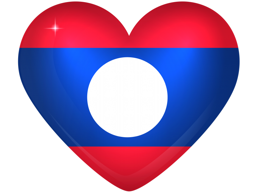 Laos Large Heart Flag