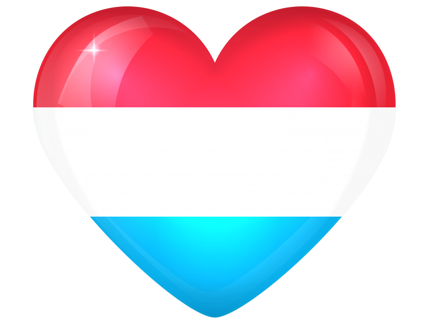 Luxembourg Large Heart Flag