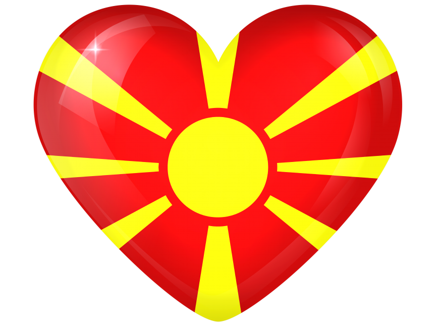 Macedonia Large Heart Flag