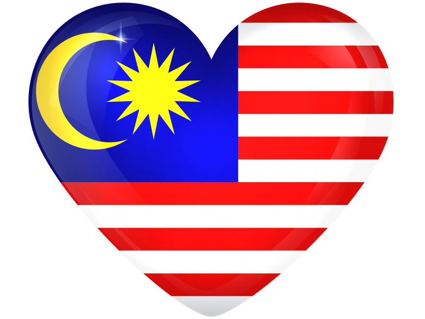 Malaysia Large Heart Flag