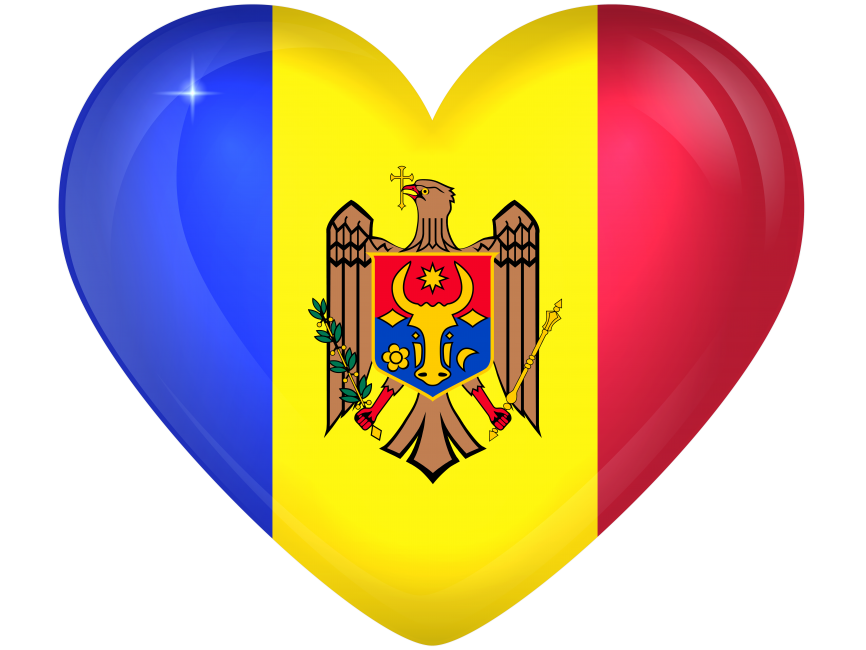Moldova Large Heart Flag