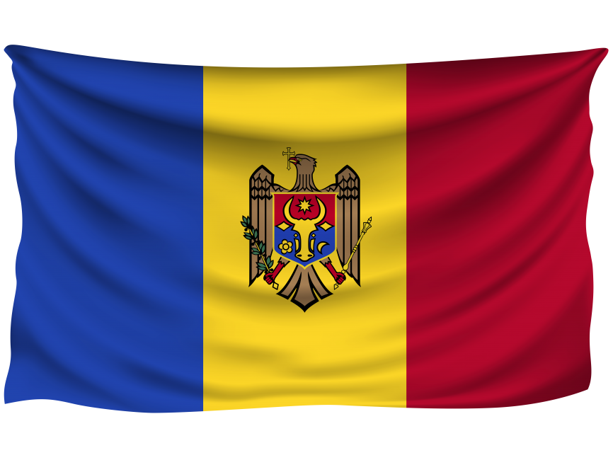 Moldova Wrinkled Flag