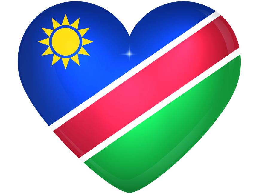 Namibia Large Heart Flag
