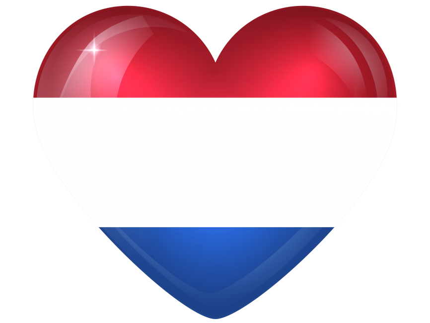 Netherlands Large Heart Flag